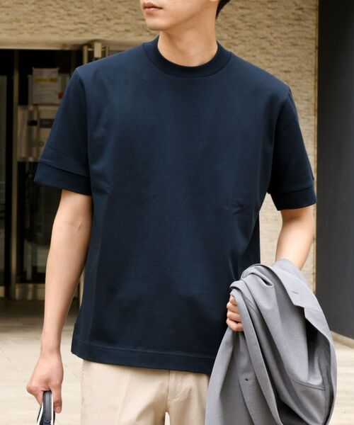 SHIPS（シップス）の「【WEB限定】SHIPS: 形態安定 防シワ加工 テレワーク ビズ クルーネック Tシャツ（Tシャツ/カットソー・メンズ・ライトブルー/ブラック/ホワイト/チャコールグレー/ネイビー・LARGE/XX-LARGE/MEDIUM/X-LARGE/SMALL）」の5枚目の写真