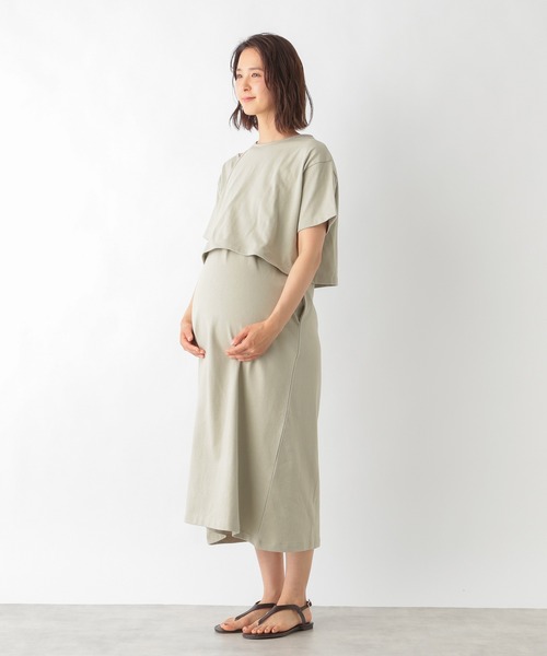 LEPSIM（レプシィム）の「マタニティ／２ＰＳＥＴワンピース　945185（マタニティウェア/グッズ・レディース・グレー/グリーン/グレイッシュベージュ・FREE）」の18枚目の写真