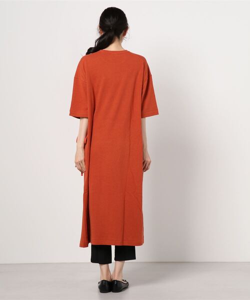 MANASTASH（マナスタッシュ）の「MANASTASH/マナスタッシュ　Ws HEMP SLIT DRESS　ウィメンズヘンプスリットドレス（ワンピース・レディース・ナチュラル/ブラック/オレンジ系その他・MEDIUM）」の5枚目の写真