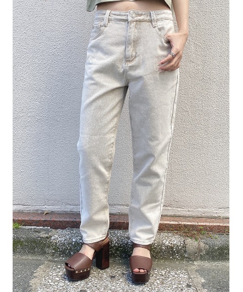 one way（ワンウェイ）の「マムデニム（デニムパンツ・レディース・ベージュ/ブラック系その他/ライトブルー・S/M）」の3枚目の写真