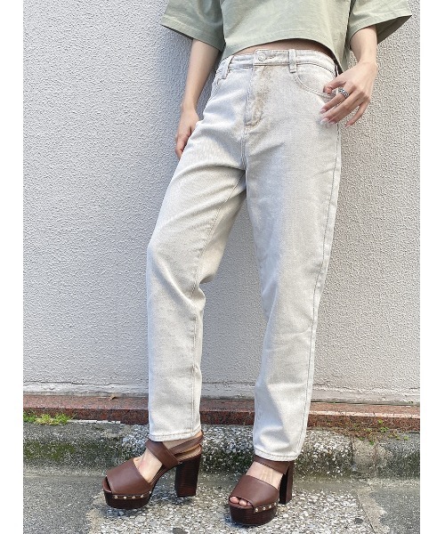 one way（ワンウェイ）の「マムデニム（デニムパンツ・レディース・ベージュ/ブラック系その他/ライトブルー・S/M）」の9枚目の写真