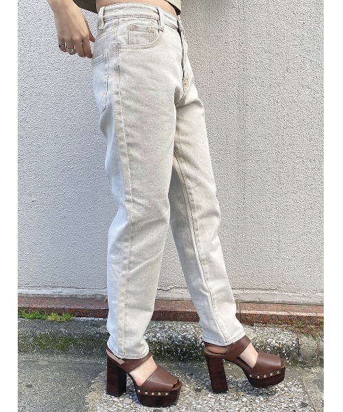 one way（ワンウェイ）の「マムデニム（デニムパンツ・レディース・ベージュ/ブラック系その他/ライトブルー・S/M）」の12枚目の写真