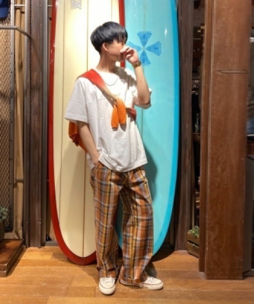 Purple&Yellow(パープルアンドイエロー)の「チェック柄 ペインターパンツ(その他パンツ・メンズ・オレンジ/ブルー/キナリ・SMALL/MEDIUM/LARGE/X-SMALL)」の22枚目の写真