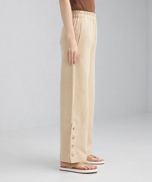 green label relaxing（グリーンレーベルリラクシング）の「[ エムワイエー ] SC MYA サイド ボタン パンツ（その他パンツ・レディース・ブラック/ベージュ・FREE）」の4枚目の写真