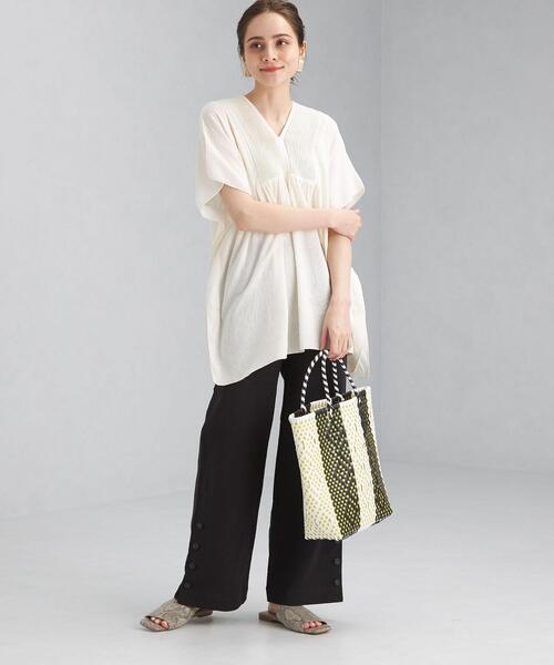 green label relaxing（グリーンレーベルリラクシング）の「[ エムワイエー ] SC MYA サイド ボタン パンツ（その他パンツ・レディース・ブラック/ベージュ・FREE）」の7枚目の写真