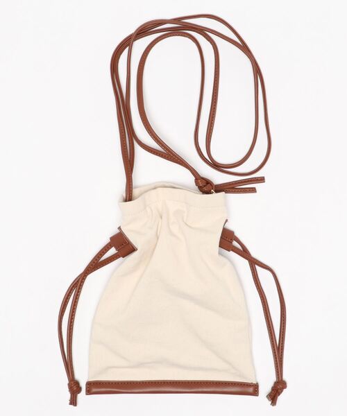 KOBE LETTUCE(コウベレタス)の「キャンバス巾着バッグ(ショルダーバッグ・レディース・ブラウン系その他/ベージュ系その他/ブラック系その他・FREE)」の18枚目の写真