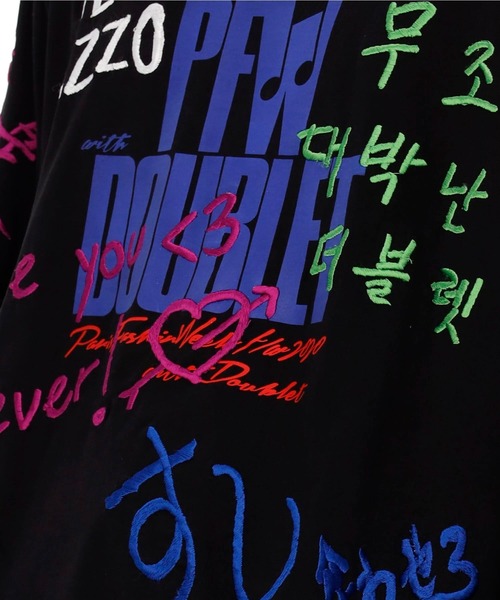 doublet（ダブレット）の「doublet メッセージエンブロイダリーロングスリーブTシャツ（Tシャツ/カットソー・メンズ・ブラック・MEDIUM）」の3枚目の写真