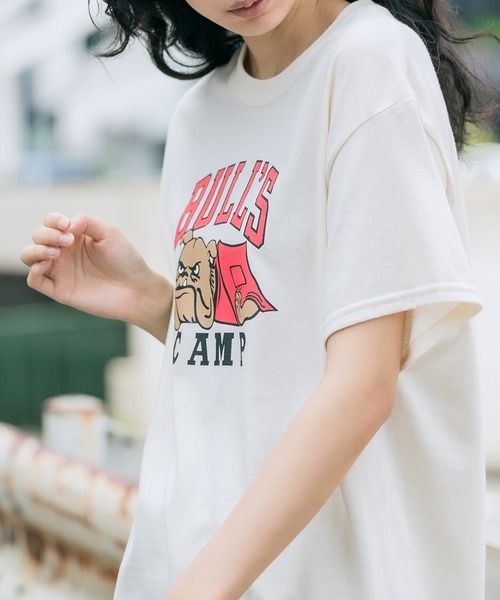 O.K.（オーケー）の「O.K./オーケー ブルドッグ Tシャツ/半袖Tシャツ（Tシャツ/カットソー・メンズ・ホワイト/ブラック/レッド/ナチュラル・M/L/XL）」の4枚目の写真