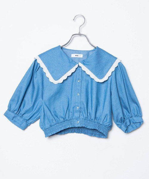 WEGO（ウィゴー）の「WEGO/レースビッグシルエット襟ショートブラウス（シャツ/ブラウス・レディース・インディゴブルー/その他1・FREE）」の11枚目の写真