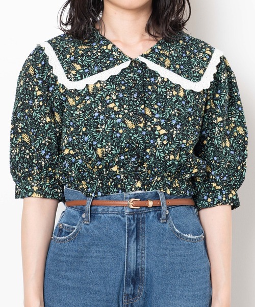 WEGO（ウィゴー）の「WEGO/レースビッグシルエット襟ショートブラウス（シャツ/ブラウス・レディース・インディゴブルー/その他1・FREE）」の19枚目の写真