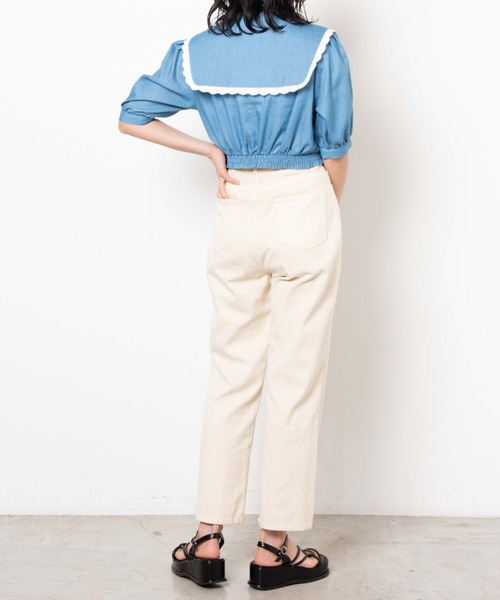 WEGO（ウィゴー）の「WEGO/レースビッグシルエット襟ショートブラウス（シャツ/ブラウス・レディース・インディゴブルー/その他1・FREE）」の13枚目の写真