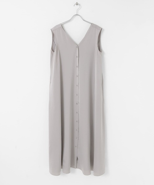 ITEMS URBANRESEARCH（アイテムズ アーバンリサーチ）の「Vネックマキシワンピース（ワンピース・レディース・グレー/グレー系その他/ネイビー・FREE）」の10枚目の写真