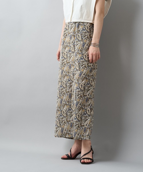 CIAOPANIC（チャオパニック）の「ペイズリーハイウエストスカート（スカート・レディース・アイボリー/ネイビー・FREE）」の6枚目の写真