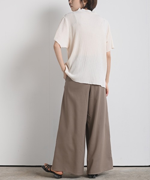 rps（アールピーエス）の「ワッシャーハイネック五分袖プルオーバー（Tシャツ/カットソー・レディース・ブラック/ベージュ/オフホワイト/ミント/モカ・M-L）」の7枚目の写真