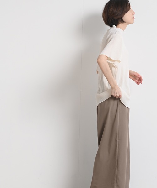 rps（アールピーエス）の「ワッシャーハイネック五分袖プルオーバー（Tシャツ/カットソー・レディース・ブラック/ベージュ/オフホワイト/ミント/モカ・M-L）」の8枚目の写真