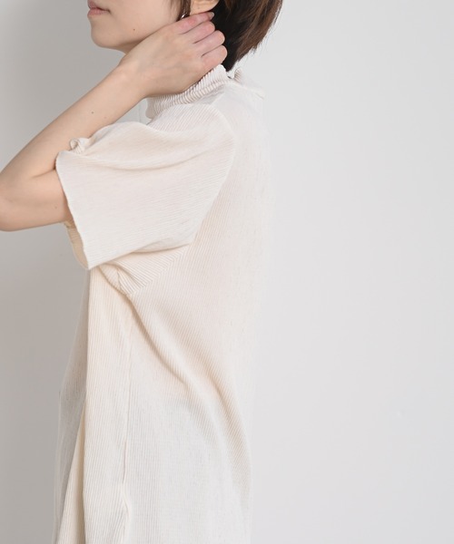 rps（アールピーエス）の「ワッシャーハイネック五分袖プルオーバー（Tシャツ/カットソー・レディース・ブラック/ベージュ/オフホワイト/ミント/モカ・M-L）」の12枚目の写真