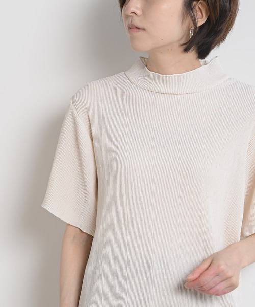 rps（アールピーエス）の「ワッシャーハイネック五分袖プルオーバー（Tシャツ/カットソー・レディース・ブラック/ベージュ/オフホワイト/ミント/モカ・M-L）」の13枚目の写真