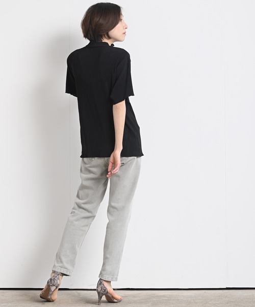 rps（アールピーエス）の「ワッシャーハイネック五分袖プルオーバー（Tシャツ/カットソー・レディース・ブラック/ベージュ/オフホワイト/ミント/モカ・M-L）」の14枚目の写真