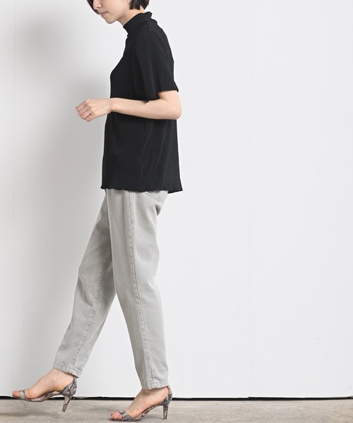 rps（アールピーエス）の「ワッシャーハイネック五分袖プルオーバー（Tシャツ/カットソー・レディース・ブラック/ベージュ/オフホワイト/ミント/モカ・M-L）」の17枚目の写真