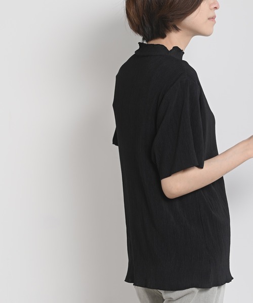 rps（アールピーエス）の「ワッシャーハイネック五分袖プルオーバー（Tシャツ/カットソー・レディース・ブラック/ベージュ/オフホワイト/ミント/モカ・M-L）」の19枚目の写真