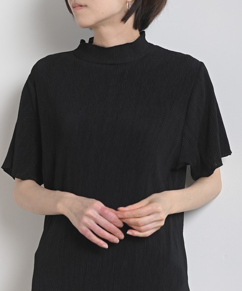 rps（アールピーエス）の「ワッシャーハイネック五分袖プルオーバー（Tシャツ/カットソー・レディース・ブラック/ベージュ/オフホワイト/ミント/モカ・M-L）」の20枚目の写真