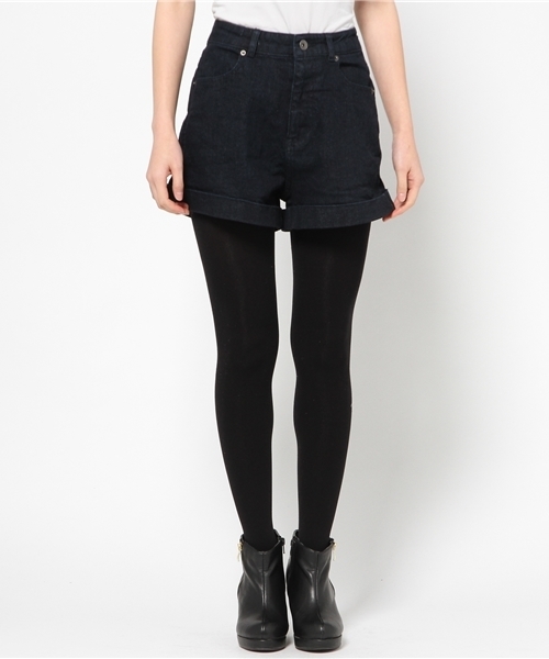 WEGO（ウィゴー）の「WEGO/ハイウエストデニムショーツ（デニムパンツ・レディース・ホワイト/インディゴブルー/ダークインディゴブルー/ネイビー・MEDIUM/LARGE）」の8枚目の写真