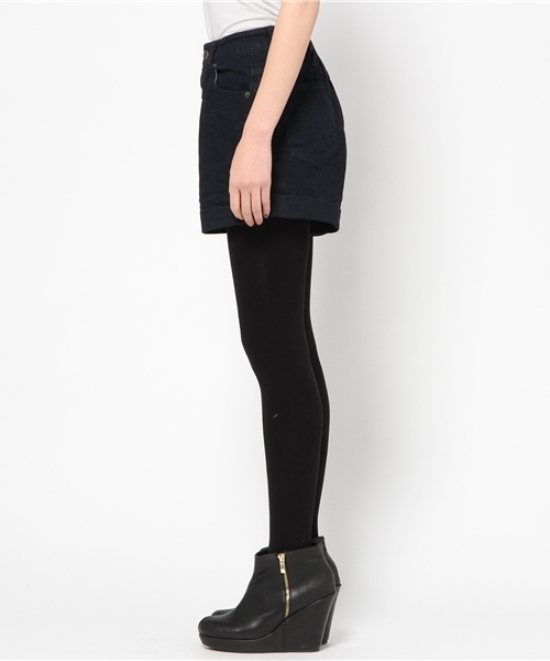 WEGO（ウィゴー）の「WEGO/ハイウエストデニムショーツ（デニムパンツ・レディース・ホワイト/インディゴブルー/ダークインディゴブルー/ネイビー・MEDIUM/LARGE）」の9枚目の写真