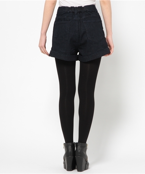 WEGO（ウィゴー）の「WEGO/ハイウエストデニムショーツ（デニムパンツ・レディース・ホワイト/インディゴブルー/ダークインディゴブルー/ネイビー・MEDIUM/LARGE）」の12枚目の写真