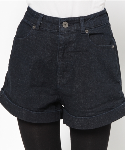 WEGO（ウィゴー）の「WEGO/ハイウエストデニムショーツ（デニムパンツ・レディース・ホワイト/インディゴブルー/ダークインディゴブルー/ネイビー・MEDIUM/LARGE）」の13枚目の写真