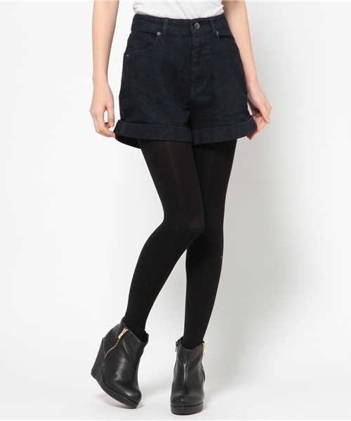 WEGO（ウィゴー）の「WEGO/ハイウエストデニムショーツ（デニムパンツ・レディース・ホワイト/インディゴブルー/ダークインディゴブルー/ネイビー・MEDIUM/LARGE）」の7枚目の写真