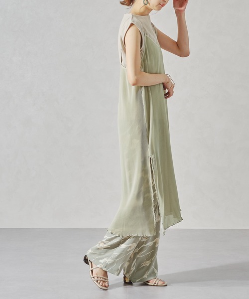 acro（アクロ）の「シアーミニプリーツキャミワンピース/AC1054（ワンピース・レディース・オレンジ/グリーン/パープル・ﾌﾘ-）」の4枚目の写真