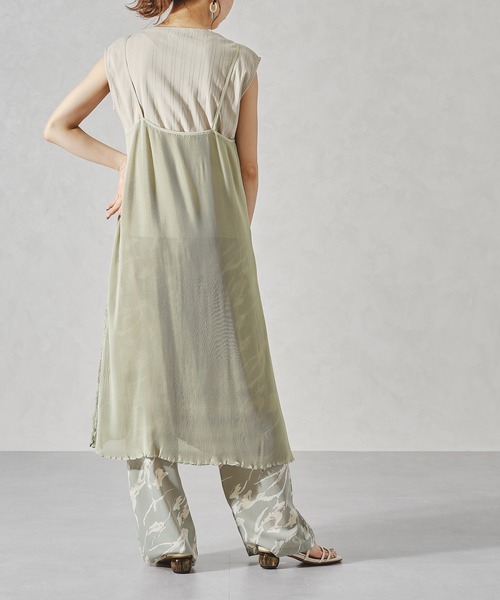 acro（アクロ）の「シアーミニプリーツキャミワンピース/AC1054（ワンピース・レディース・オレンジ/グリーン/パープル・ﾌﾘ-）」の5枚目の写真