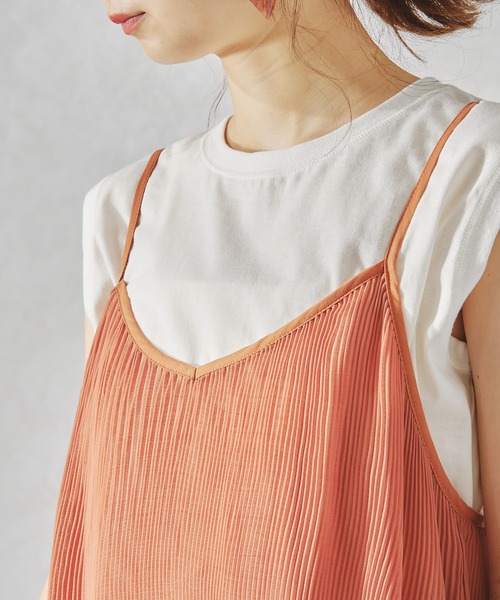 acro（アクロ）の「シアーミニプリーツキャミワンピース/AC1054（ワンピース・レディース・オレンジ/グリーン/パープル・ﾌﾘ-）」の9枚目の写真