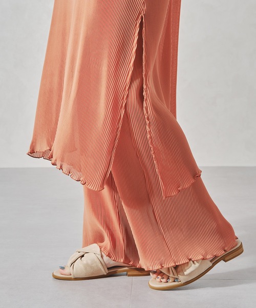 acro（アクロ）の「シアーミニプリーツキャミワンピース/AC1054（ワンピース・レディース・オレンジ/グリーン/パープル・ﾌﾘ-）」の10枚目の写真