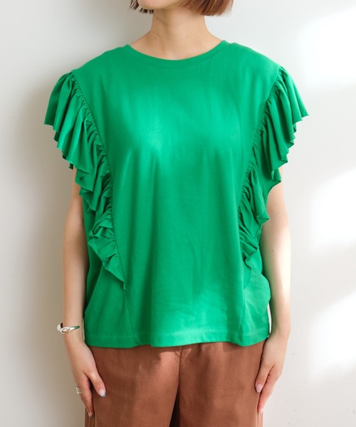 CIAOPANIC TYPY(チャオパニックティピー)の「【ZOZOTOWN限定】フリルスリーブTee(Tシャツ/カットソー・レディース・ホワイト/グリーン/サックスブルー/ブラック・ONE SIZE)」の21枚目の写真