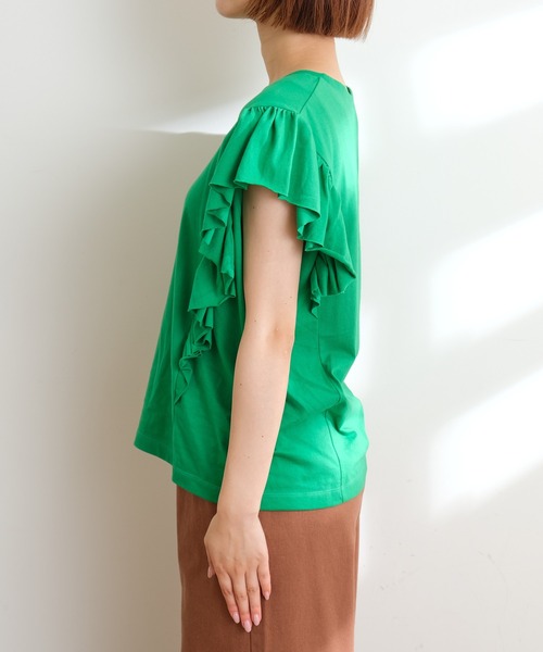 CIAOPANIC TYPY(チャオパニックティピー)の「【ZOZOTOWN限定】フリルスリーブTee(Tシャツ/カットソー・レディース・ホワイト/グリーン/サックスブルー/ブラック・ONE SIZE)」の22枚目の写真