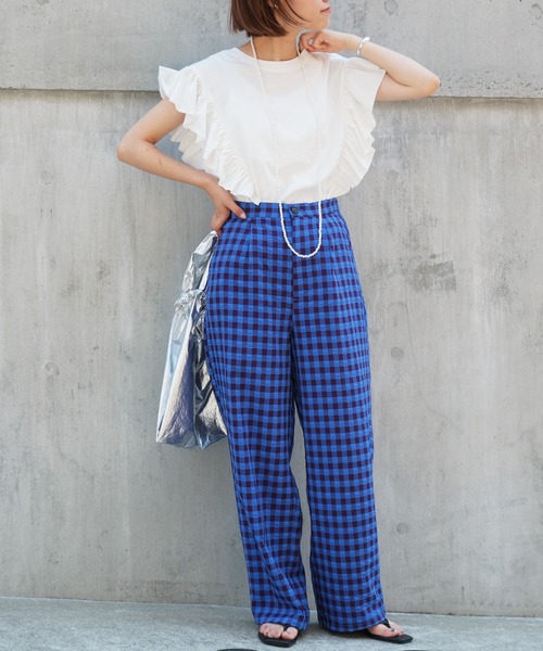 CIAOPANIC TYPY(チャオパニックティピー)の「【ZOZOTOWN限定】フリルスリーブTee(Tシャツ/カットソー・レディース・ホワイト/グリーン/サックスブルー/ブラック・ONE SIZE)」の8枚目の写真