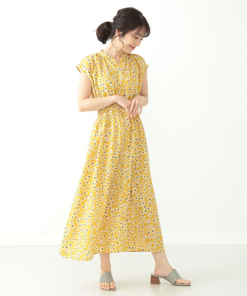 シャーリングワンピース ワンピース Beams Heart 花柄 ワンピース 花柄 Beams Beams Heart ビームス ハート のファッション