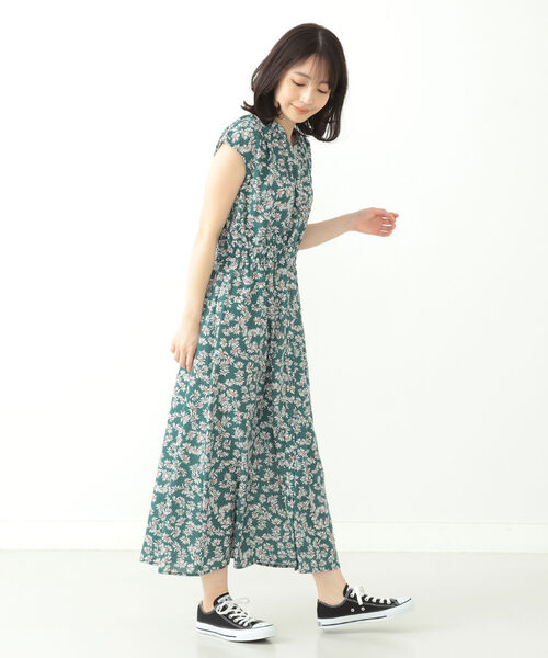 シャーリングワンピース ワンピース Beams Heart 花柄 ワンピース 花柄 Beams Beams Heart ビームス ハート のファッション
