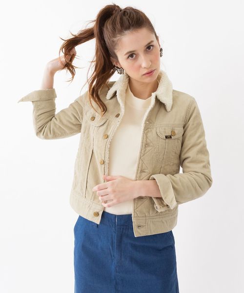 Another Edition（アナザーエディション）の「AE×LEEコーデュロイボアジャケット/BC ae×Lee CORD BOA JKT◆（ブルゾン・レディース・ベージュ/ライトピンク・MEDIUM/SMALL）」の3枚目の写真