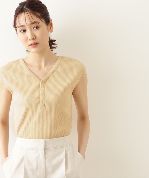 NATURAL BEAUTY BASIC（ナチュラルビューティーベーシック）の「２ＷＡＹテレコフレンチスリーブ（Tシャツ/カットソー・レディース・グレー系その他/ベージュ/イエロー・MEDIUM）」の3枚目の写真