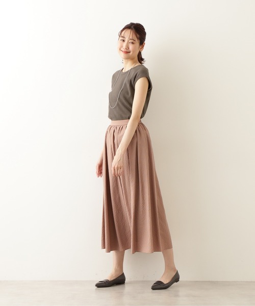 NATURAL BEAUTY BASIC（ナチュラルビューティーベーシック）の「２ＷＡＹテレコフレンチスリーブ（Tシャツ/カットソー・レディース・グレー系その他/ベージュ/イエロー・MEDIUM）」の15枚目の写真