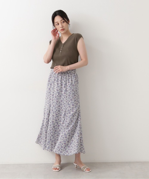 NATURAL BEAUTY BASIC（ナチュラルビューティーベーシック）の「２ＷＡＹテレコフレンチスリーブ（Tシャツ/カットソー・レディース・グレー系その他/ベージュ/イエロー・MEDIUM）」の4枚目の写真