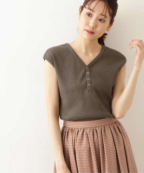 NATURAL BEAUTY BASIC（ナチュラルビューティーベーシック）の「２ＷＡＹテレコフレンチスリーブ（Tシャツ/カットソー・レディース・グレー系その他/ベージュ/イエロー・MEDIUM）」の9枚目の写真