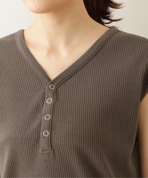 NATURAL BEAUTY BASIC（ナチュラルビューティーベーシック）の「２ＷＡＹテレコフレンチスリーブ（Tシャツ/カットソー・レディース・グレー系その他/ベージュ/イエロー・MEDIUM）」の7枚目の写真