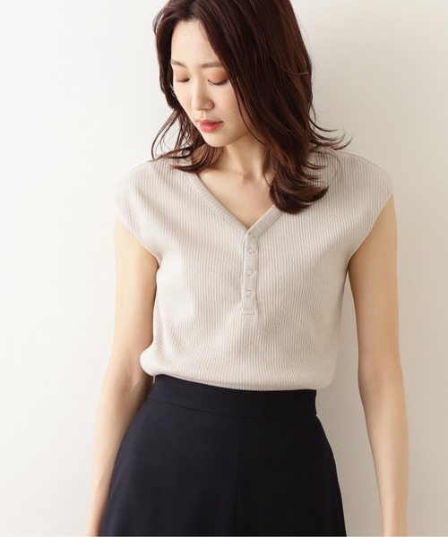 NATURAL BEAUTY BASIC（ナチュラルビューティーベーシック）の「２ＷＡＹテレコフレンチスリーブ（Tシャツ/カットソー・レディース・グレー系その他/ベージュ/イエロー・MEDIUM）」の11枚目の写真