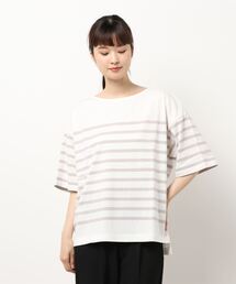 Samansa Mos2 | パネルボーダー半袖Tシャツ(Tシャツ/カットソー)