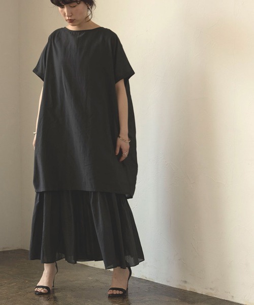 marjour(マージュール)の「LAYERED ONEPIECE(ワンピース・レディース・ブラック/オレンジ系・M)」の2枚目の写真