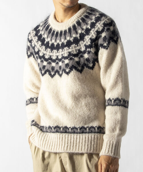 BATONER(バトナー)の「【BATONER/バトナー】MOHAIR NORDIC CREW NECK BN-21FM-044 ノルディック ニット(ニット/セーター・メンズ・ベージュ/オフホワイト/ネイビー/ブラック・MEDIUM/SMALL/LARGE)」の15枚目の写真