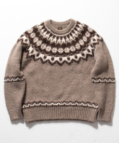 BATONER(バトナー)の「【BATONER/バトナー】MOHAIR NORDIC CREW NECK BN-21FM-044 ノルディック ニット(ニット/セーター・メンズ・ベージュ/オフホワイト/ネイビー/ブラック・MEDIUM/SMALL/LARGE)」の14枚目の写真